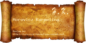 Horovicz Karmelina névjegykártya